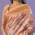 Orange elegant printed polycotton saree with blouse piece
