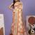 Cream elegant printed polycotton saree with blouse piece