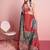 Red printed satin fashion saree with blouse piece