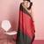 Brown printed satin fashion saree with blouse piece