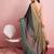 Black printed satin fashion saree with blouse piece