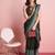 Black printed satin fashion saree with blouse piece