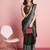 Brown printed satin fashion saree with blouse piece