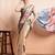 Green printed satin fashion saree with blouse piece