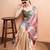 Green printed satin fashion saree with blouse piece