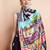 Black printed satin fashion saree with blouse piece