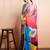Pink printed satin fashion saree with blouse piece