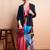 Pink printed satin fashion saree with blouse piece