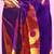 Purple printed satin fashion saree with blouse piece