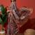 Brown elegant printed silk cotton saree with blouse piece