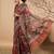 Brown elegant printed silk cotton saree with blouse piece