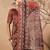 Brown elegant printed silk cotton saree with blouse piece