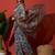 Grey elegant printed silk cotton saree with blouse piece