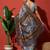 Grey elegant printed silk cotton saree with blouse piece