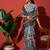 Grey elegant printed silk cotton saree with blouse piece