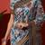 Grey elegant printed silk cotton saree with blouse piece