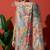 Green elegant printed silk cotton saree with blouse piece