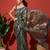 Green printed tissue festive wear saree with blouse piece