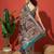 Turquoise blue printed tissue festive wear saree with blouse piece