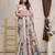 Grey printed linen casual saree with blouse piece