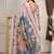 Grey printed linen casual saree with blouse piece