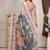 Grey printed linen casual saree with blouse piece