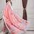 Pink printed linen casual saree with blouse piece