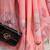 Pink printed linen casual saree with blouse piece