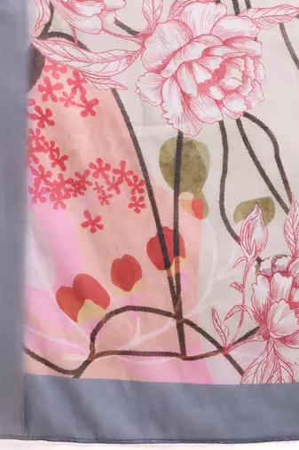 Purple printed linen casual saree with blouse piece