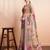 Yellow printed linen casual saree with blouse piece