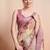 Yellow printed linen casual saree with blouse piece