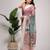 Green printed linen casual saree with blouse piece