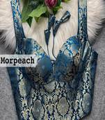 Morpeach jacquard silk designer readymade saree blouse for women | bridal wedding party wear padded blouse