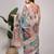 Green printed linen casual saree with blouse piece