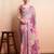 Peach printed linen casual saree with blouse piece