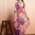 Peach printed linen casual saree with blouse piece