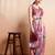 Peach printed linen casual saree with blouse piece
