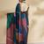 Black printed crepe casual saree with blouse piece