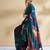 Black printed crepe casual saree with blouse piece