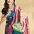 Navy blue printed crepe casual saree with blouse piece