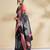 Peach printed crepe casual saree with blouse piece