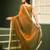 Gold plain chiffon designer saree with blouse piece