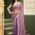 Purple plain georgette designer saree with blouse piece