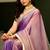 Purple plain georgette designer saree with blouse piece
