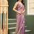 Purple plain georgette designer saree with blouse piece
