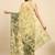 Green printed satin fashion saree with blouse piece