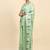 Green printed silk blend ethnic saree with blouse piece