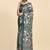 Green printed satin fashion saree with blouse piece