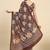 Brown printed satin fashion saree with blouse piece