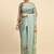 Green elegant printed polycotton saree with blouse piece